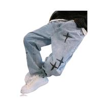 Calças Jeans Masculinas Baggy De Perna Larga, Estilo Streetwear, Calças Jogger De Denim, Tamanhos Calças Jeans Masculinas Baggy De Perna Larga, Estilo Streetwear, Calças Jogger De Denim, Tamanhos