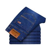 Calças Jeans Masculinas De Luxo Leve Para Negócios 2025, Azul E Preto, Casuais, Versáteis, Com Corte