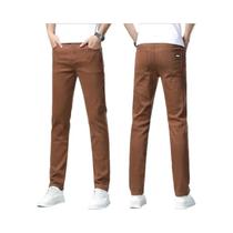 Calças Jeans Masculinas De Perna Reta Com Stretch, Luxuosas, Clássicas, Casuais Para Trabalho