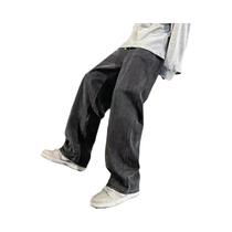 Calças Jeans Masculinas Largas E Retas Estilo Coreano Moda Preto Azul Claro Calças De Perna Larga