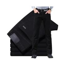Calças Jeans Masculinas Pretas De Algodão Stretch Confortáveis Com Corte Regular Estilo Coreano
