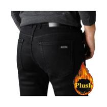 Calças Jeans Masculinas Pretas De Denim Stretch Clássicas Moda Primavera Outono Estilo Biker