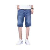 Calças Jeans Masculinas Slim Fit De Perna Reta Para O Verão, Moda Casual, Shorts De Denim Largos