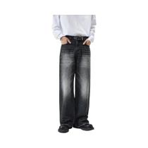 Calças Jeans Masculinas Vintage Desgastadas Baggy Retas Em 4 Cores, Moda De Rua Coreana Para O Calças Jeans Masculinas Vintage Desgastadas Baggy Retas Em 4 Cores, Moda De Rua Coreana Para O