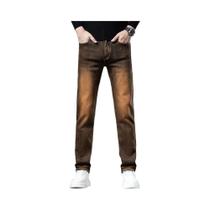Calças Jeans Masculinas Vintage Estilo Cowboy Casual Com Efeito Degradê Respirável