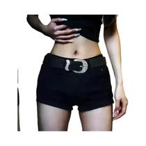 Calças Jeans Pretas De Cintura Alta Para Mulheres, Moda Streetwear, Mini Calças Y2K, Shorts De Denim Calças Jeans Pretas De Cintura Alta Para Mulheres, Moda Streetwear, Mini Calças Y2K, Shorts De Denim