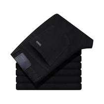 Calças Jeans Pretas Slim Straight Stretch Para Homens, Denim Macio E Respirável, Marca De Moda