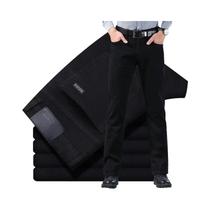 Calças Jeans Pretas Vintage Para Homens, Estilo Casual, Corte Reto, Confortáveis Para Trabalho Na