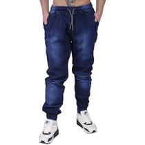 Calças Jeans Sarja Masculina Jogger C/ Punho