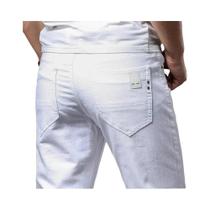 Calças Jeans Slim Fit Brancas Para Homens, Elásticas E Confortáveis, Estilo Casual E Empresarial