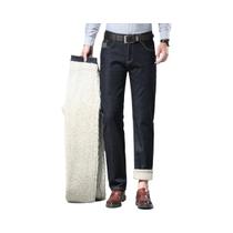 Calças Jeans Térmicas Masculinas De Inverno Em Lã E Veludo, Grossas, De Cintura Média, Estilo Casual Calças Jeans Térmicas Masculinas De Inverno Em Lã E Veludo, Grossas, De Cintura Média, Estilo Casual
