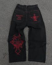 Calças Jeans Vintage Y2K Góticas Hip Hop Para Homens E Mulheres, Retro Azul, Baggy, Cintura Alta, Calças Jeans Vintage Y2K Góticas Hip Hop Para Homens E Mulheres, Retro Azul, Baggy, Cintura Alta,