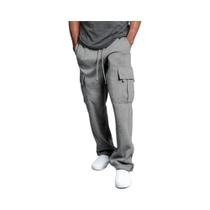 Calças Jogger Cargo Masculinas De Moletom Com Forro Polar, Outono Inverno, Soltas, Multibolsos,