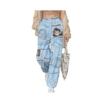 Calças Jogger Femininas De Inverno Com Estampa De Gato Fofa, Estilo Retrô, Não Jeans, Calças Longas