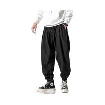 Calças Jogger Hip Hop Pretas Para Homens Em Tamanho Grande, Moda Casual De Outono, Calças De Moletom