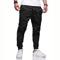 Calças Jogger Jeans Camuflada Masculina Com Punho Elástico - Tbasics