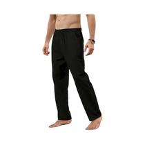 Calças Jogger Masculinas De Algodão E Linho Soltas Com Cordão, Respiráveis, Cor Sólida, Casuais Para