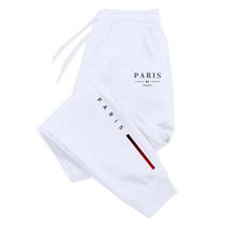 Calças Jogger Masculinas Estampadas Paris, Calças De Moletom Casuais Para Esportes, Moda Urbana Para
