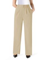 Calças JOYCATCH Wide Straight Leg Work para mulheres caqui XXL