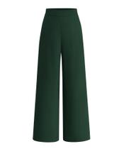 Calças largas BTFBM femininas elásticas de cintura alta Palazzo Green Calças largas BTFBM femininas elásticas de cintura alta Palazzo Green