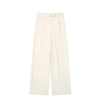 Calças Largas Cintura Alta para Mulheres - Bege, Cinza e Preto - Moda Escritório