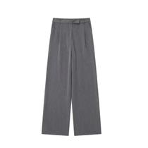 Calças Largas Cintura Alta para Mulheres - Bege, Cinza e Preto - Moda Escritório