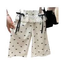 Calças Largas Com Estampa De Laço Para Meninas, Calças Soltas Elásticas Para Primavera E Outono, De Calças Largas Com Estampa De Laço Para Meninas, Calças Soltas Elásticas Para Primavera E Outono, De