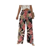 Calças Largas De Cintura Alta Com Estampa Floral plus Size 1XL-5XL Para Mulheres, Calças Longas Calças Largas De Cintura Alta Com Estampa Floral plus Size 1XL-5XL Para Mulheres, Calças Longas