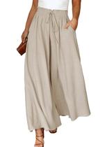 Calças largas Eytino Plus Size para mulheres com cintura elástica Calças largas Eytino Plus Size para mulheres com cintura elástica