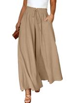 Calças largas Eytino Plus Size para mulheres com cintura elástica Calças largas Eytino Plus Size para mulheres com cintura elástica