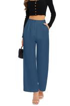 Calças largas FUNYYZO, calças de negócios femininas de cintura alta