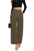 Calças largas FUNYYZO, calças de negócios femininas de cintura alta