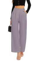 Calças largas FUNYYZO, calças de negócios femininas de cintura alta