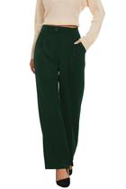 Calças largas FUNYYZO de cintura alta para mulheres para trabalho empresarial