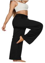 Calças largas genéricas casuais plus size para mulheres pretas 3GG