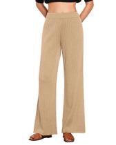 Calças largas GRAPENT Sweater Pants bege para mulheres