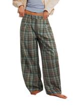 Calças largas Kedera Vintage Tartan com estampa xadrez para mulheres Calças largas Kedera Vintage Tartan com estampa xadrez para mulheres