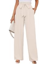 Calças largas KORSIS Casual Lightweight para mulheres Ivory XL Calças largas KORSIS Casual Lightweight para mulheres Ivory XL