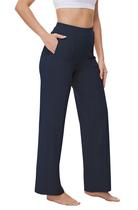 Calças largas SOOWOT Pull On Yoga Gym, soltas, com bolsos com zíper Calças largas SOOWOT Pull On Yoga Gym, soltas, com bolsos com zíper