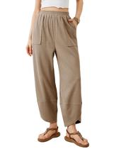 Calças largas Xiaoxuemeng para mulheres cáqui tamanho XS Calças largas Xiaoxuemeng para mulheres cáqui tamanho XS