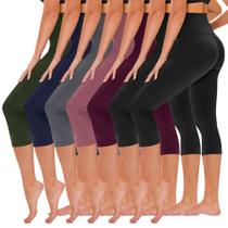Calças Leggings Capri Cintura Alta TNNZEET 7 Unidades Femininas Calças Leggings Capri Cintura Alta TNNZEET 7 Unidades Femininas