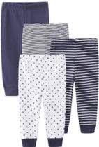 Calças leggings de algodão para bebês e meninos, pacote com 4 calças Kiddiezoom Calças leggings de algodão para bebês e meninos, pacote com 4 calças Kiddiezoom