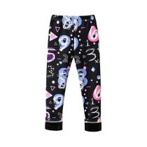 Calças Longas De Menina Com Forro De Pelúcia Quente, Estampa De Borboleta E Listras, Leggings Macias