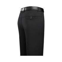 Calças Masculinas Casuais De Negócios Com Cintura Elástica Pretas E Cinzas Soltas De Corte Reto Para Calças Masculinas Casuais De Negócios Com Cintura Elástica Pretas E Cinzas Soltas De Corte Reto Para