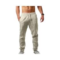 Calças Masculinas de Linho e Algodão - Respirável, Casual e Fitness (S-3XL)