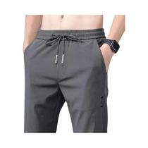 Calças Masculinas De Verão Em Seda Gelada, Casuais De Negócios, Pretas E Cinzas, Finas, Elásticas, Calças Masculinas De Verão Em Seda Gelada, Casuais De Negócios, Pretas E Cinzas, Finas, Elásticas,