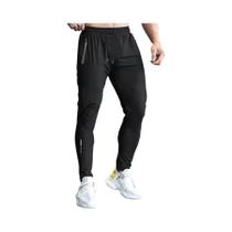 Calças Masculinas Leves Com Cintura Elástica E Bolso Com Zíper, Calças De Esporte Casuais Calças Masculinas Leves Com Cintura Elástica E Bolso Com Zíper, Calças De Esporte Casuais