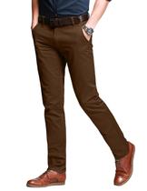 Calças masculinas que combinam, estreitas, cônicas, lisas, casuais, marrons 42 Calças masculinas que combinam, estreitas, cônicas, lisas, casuais, marrons 42