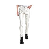 Calças Masculinas Skinny Fit Em Couro PU Com Stretch Para Moda, Festas E Dança Em Nightclubs