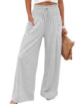 Calças Palazzo Athlisan Casual Boho com blusa feminina de cintura alta